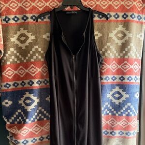 Zanzea Black Sleeveless Zipper Dress 2XL